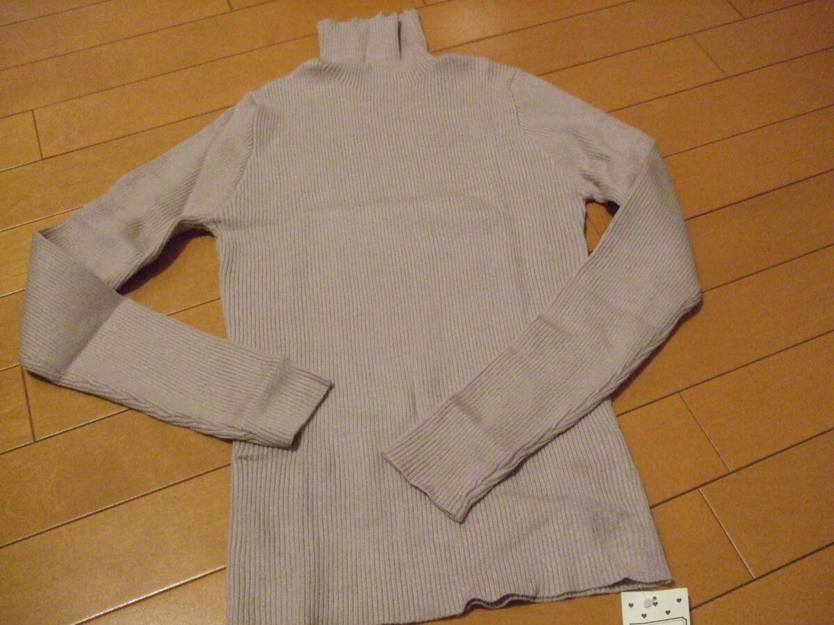 新品タグ付送料込即決☆apres jour リブタートルネックニット☆フリーサイズ拍卖