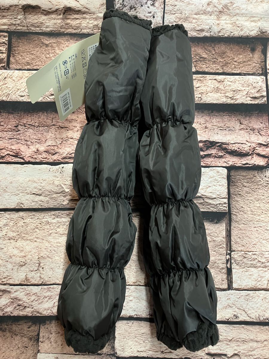 送料無料!大人気商品!防寒 中綿入り 保温 ふわふわ 裏ボア加工!ロングレッグウォーマー(ブラック)1足拍卖