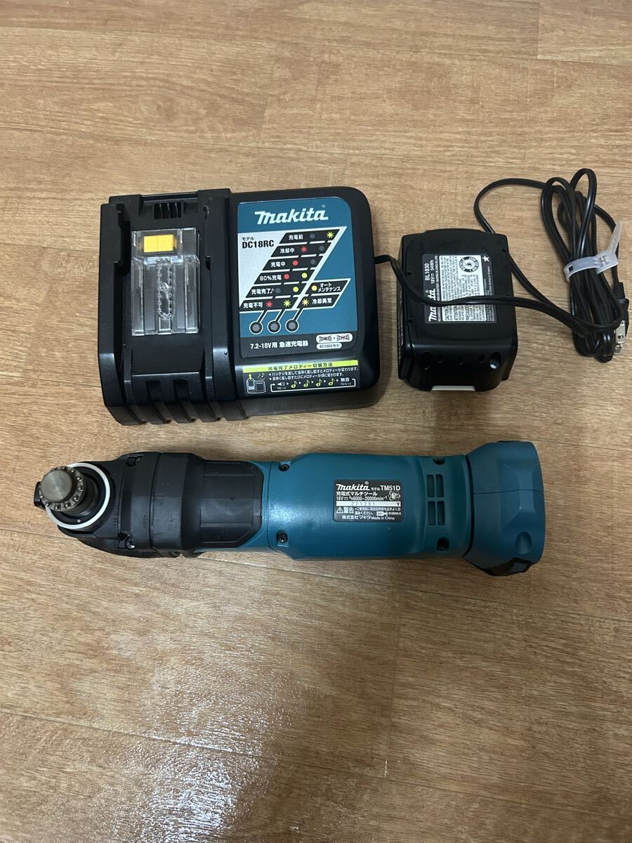中古品 makita マキタ 18V 充電式マルチツール TM51D 充電器+バッテリ1個 現状品拍卖