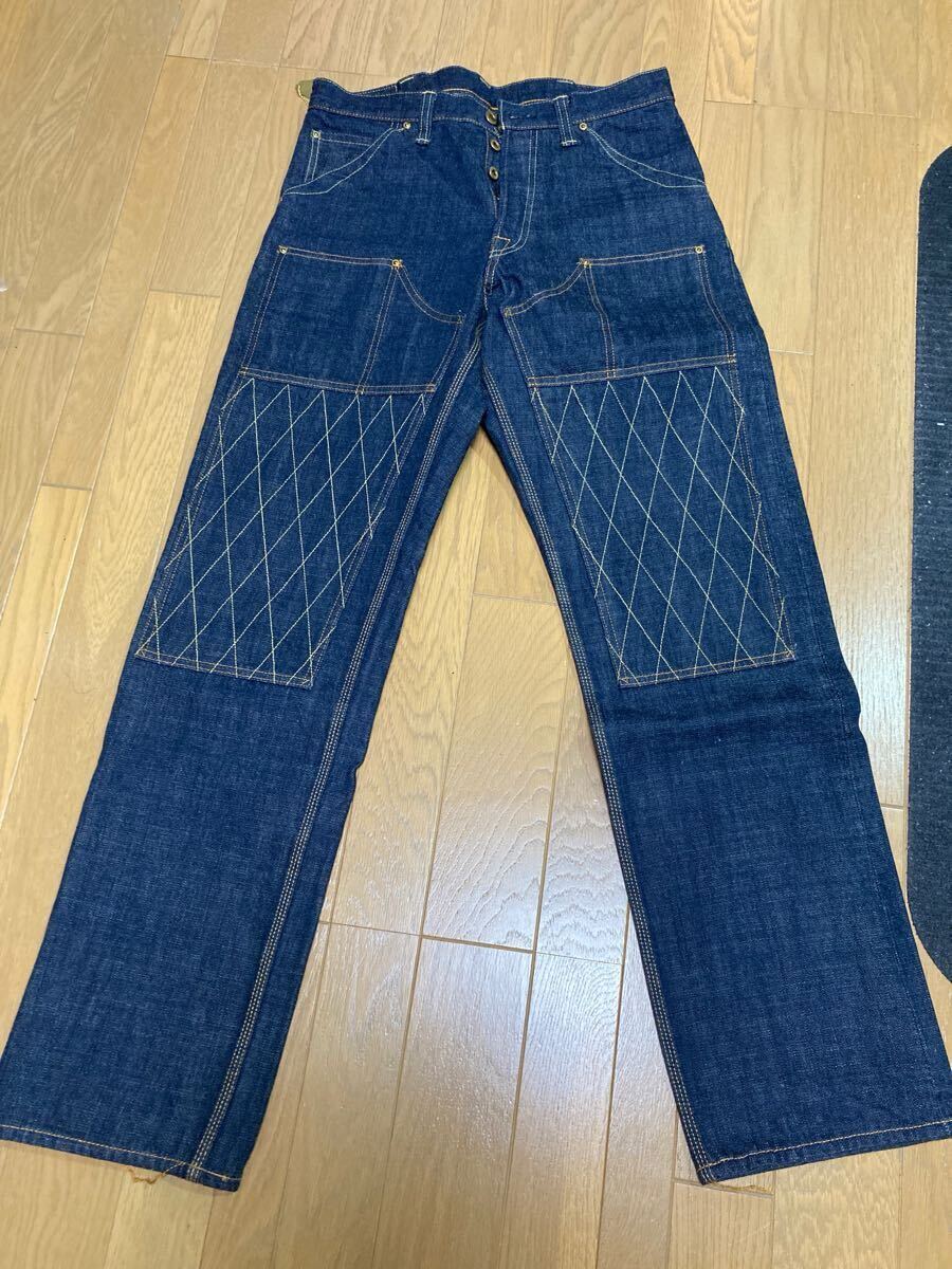 TROPHY CLOTHING トロフィークロージング ダブルニーダートデニムパンツ 32インチ 新品拍卖