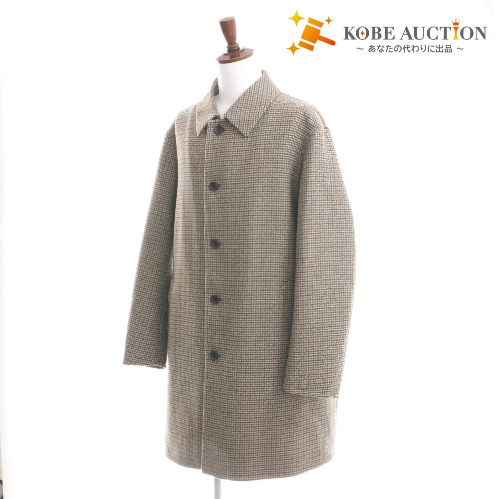 ■ ユニクロ C コート アウター チェスターコート ポケット ボタン 総柄 メンズ XXL ベージュ系拍卖