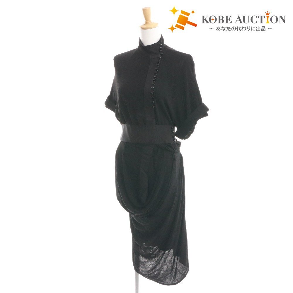 ■ バレンシアガ ワンピース 半袖 トップス ボトムス ウエストマーク レディース 36 (XS相当) ブラック拍卖