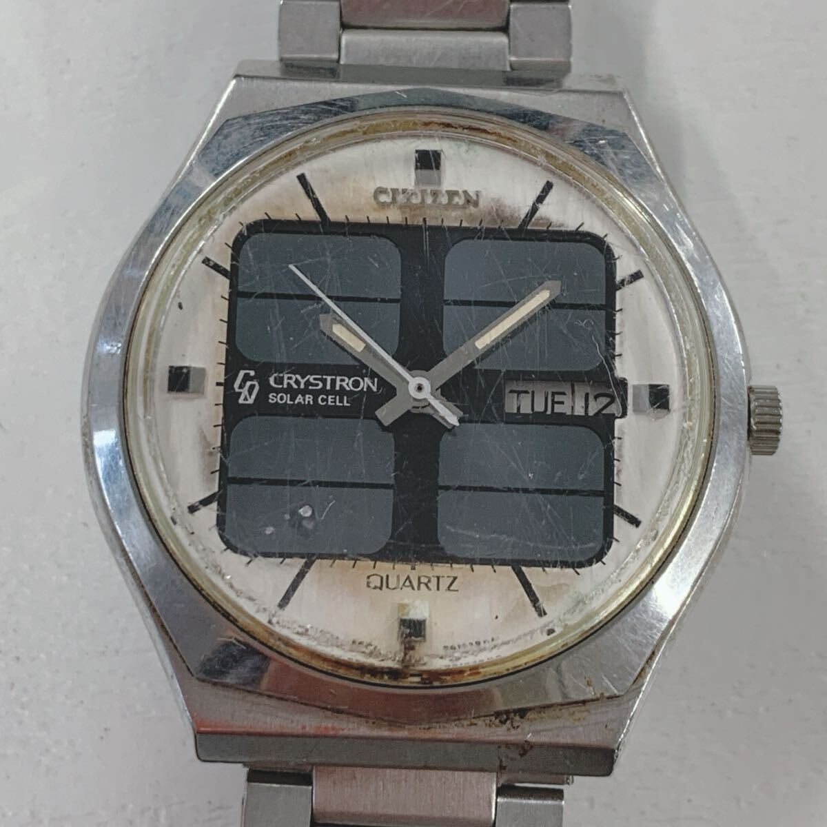 〒413 CITIZEN シチズン 腕時計 クリストロン ソーラーセル 4-860811Y クォーツ 不動品拍卖