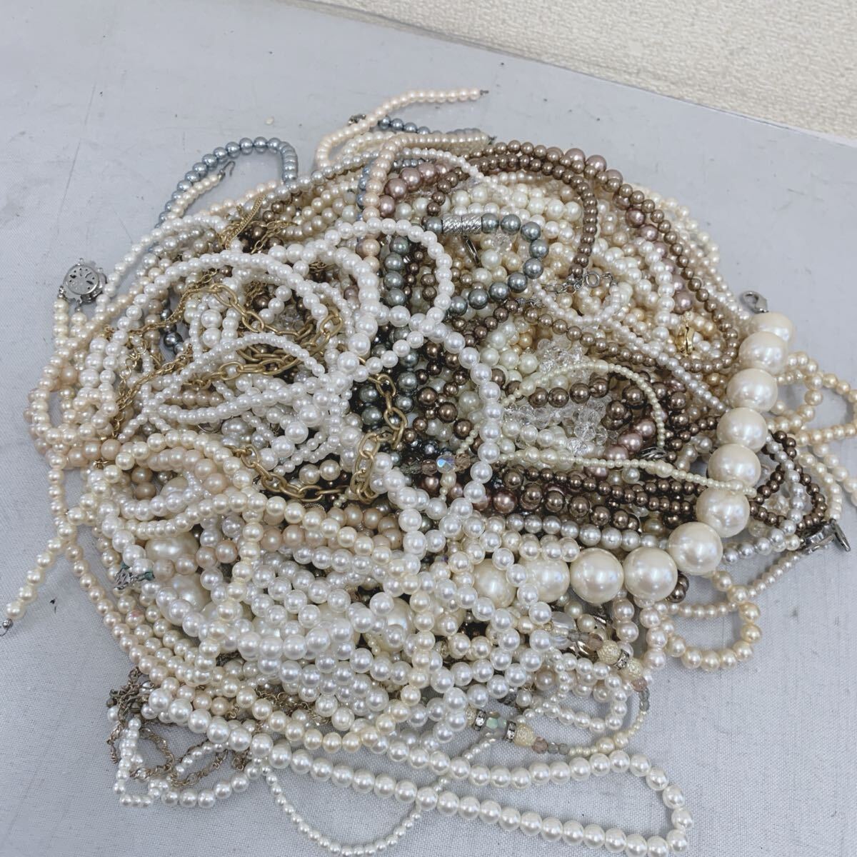 〒444 フェイクパールまとめて アクセサリー ネックレス イミテーション 約3kg拍卖