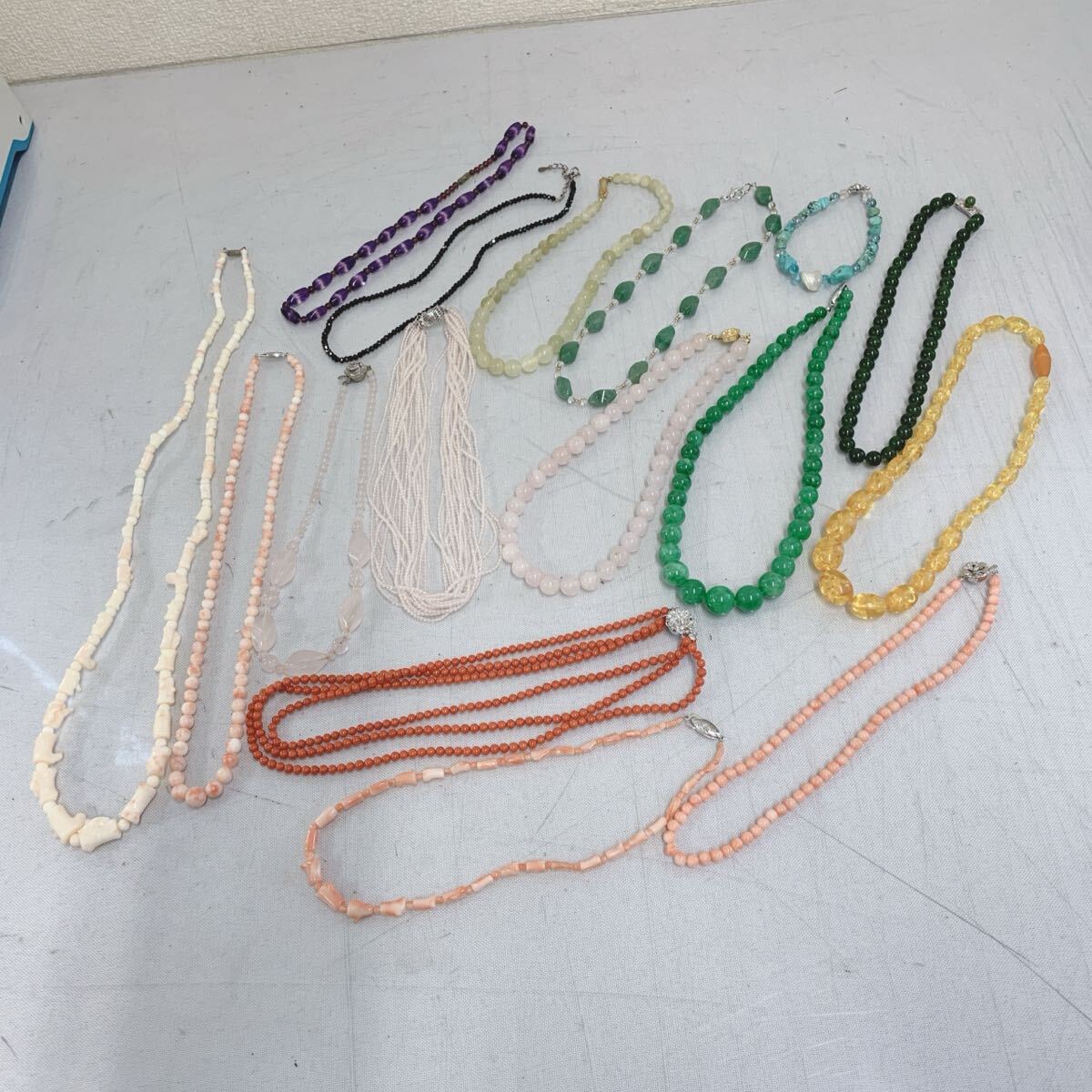 〒448 天然石アクセサリーまとめて ネックレス ブレスレット シルバー留め具含む拍卖