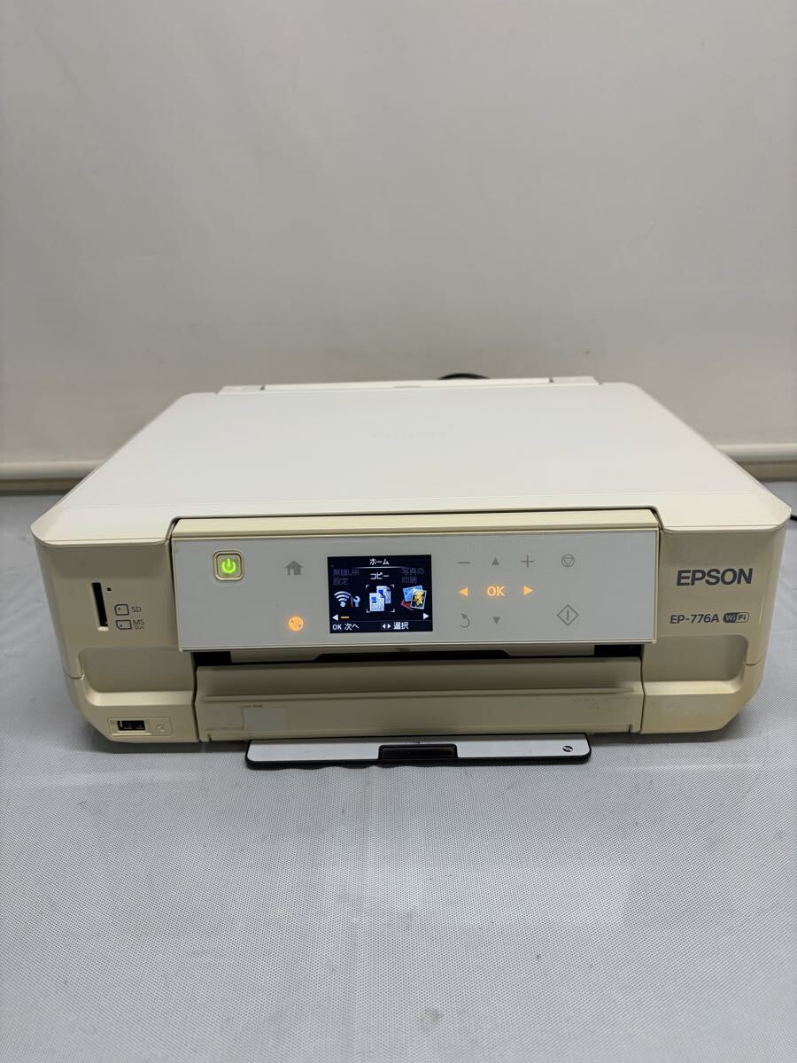 $ 14 EPSON エプソン EP-776A プリンター カラリオ インクジェットプリンター ホワイト 複合機 通電確認済み拍卖