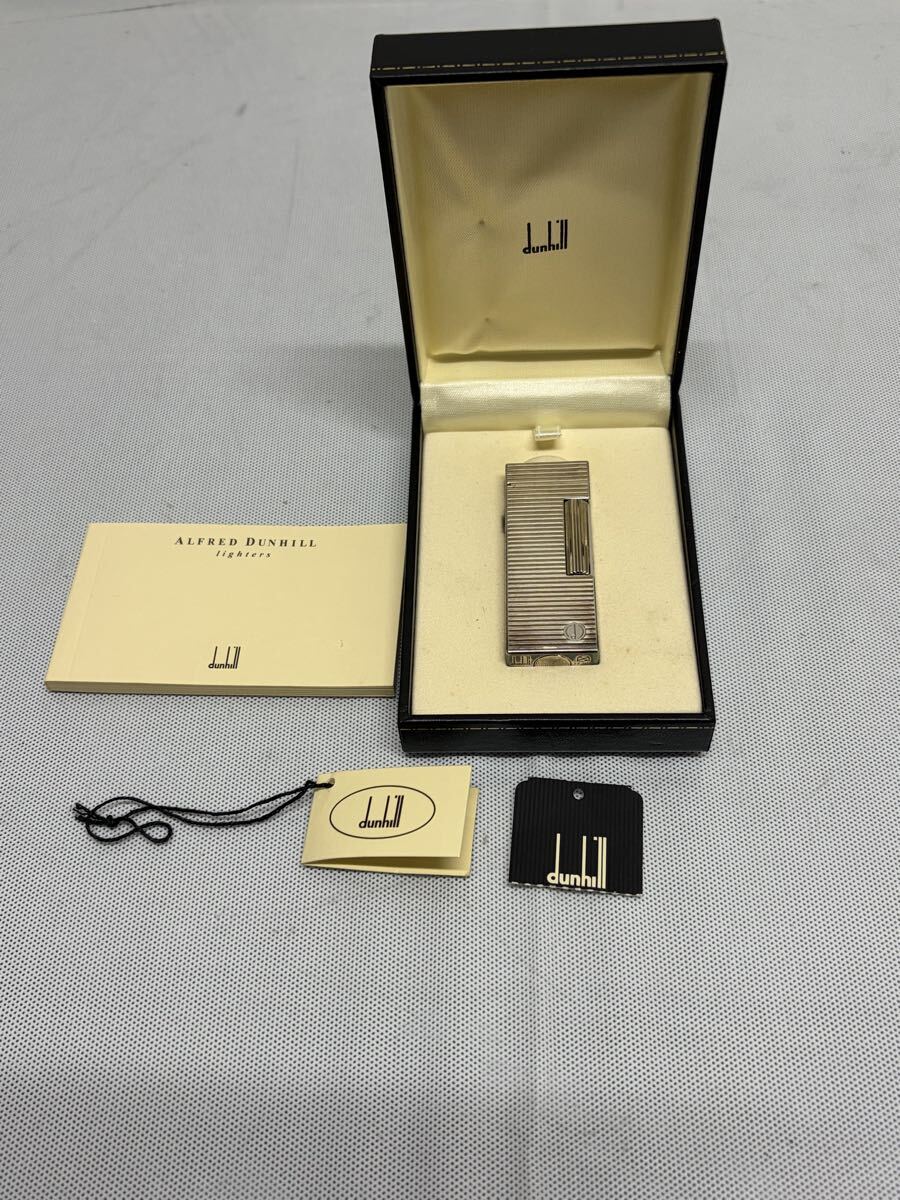 $ 16 dunhill ダンヒル ガスライター 喫煙具 ライター 喫煙グッズ ローラー式 シルバーカラー 25065 動作未確認拍卖