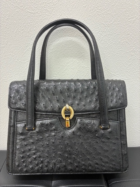 ★☆【オーストリッチ】ショルダーバック ハンドバック レディース お洒落 自宅保管品 USED品 ★☆ №47拍卖