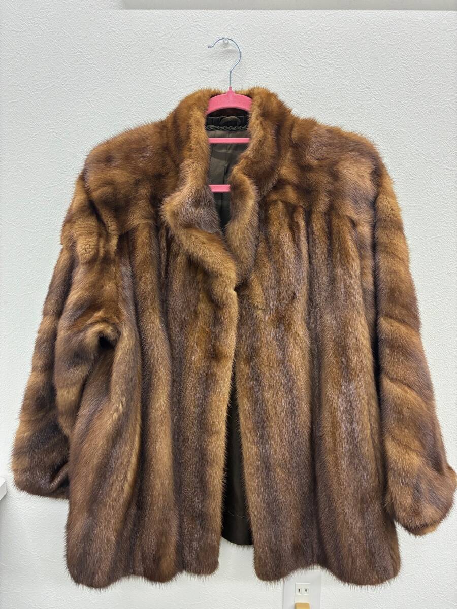 ★☆【高級毛皮 / ノーブランド 】◆ミンク ◆ショートコート 71cm丈 ◆ブラウン ◆サイズ 13号 上品 USED品 ★☆ №51拍卖