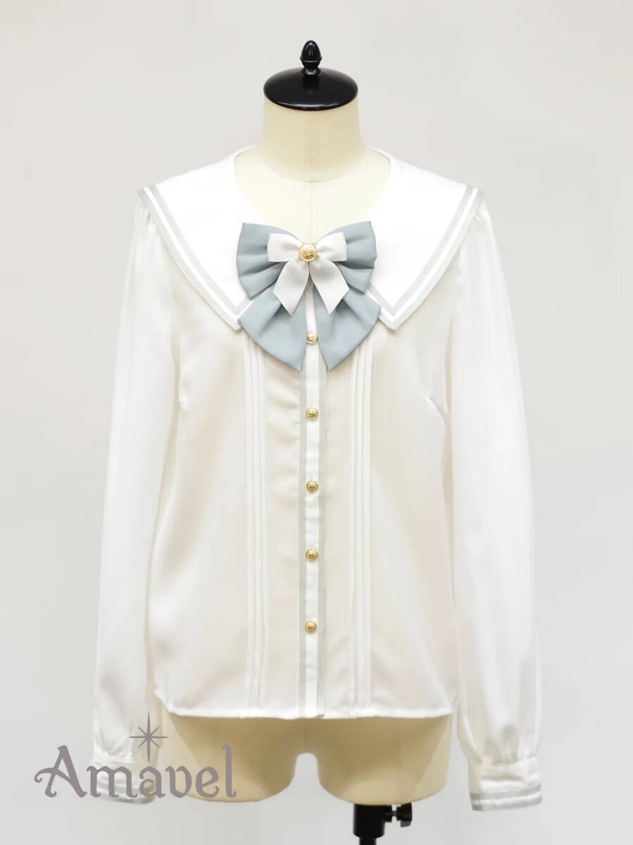 新品 未使用 アマベル Amavel Classical Confection セーラーブラウス グレー拍卖