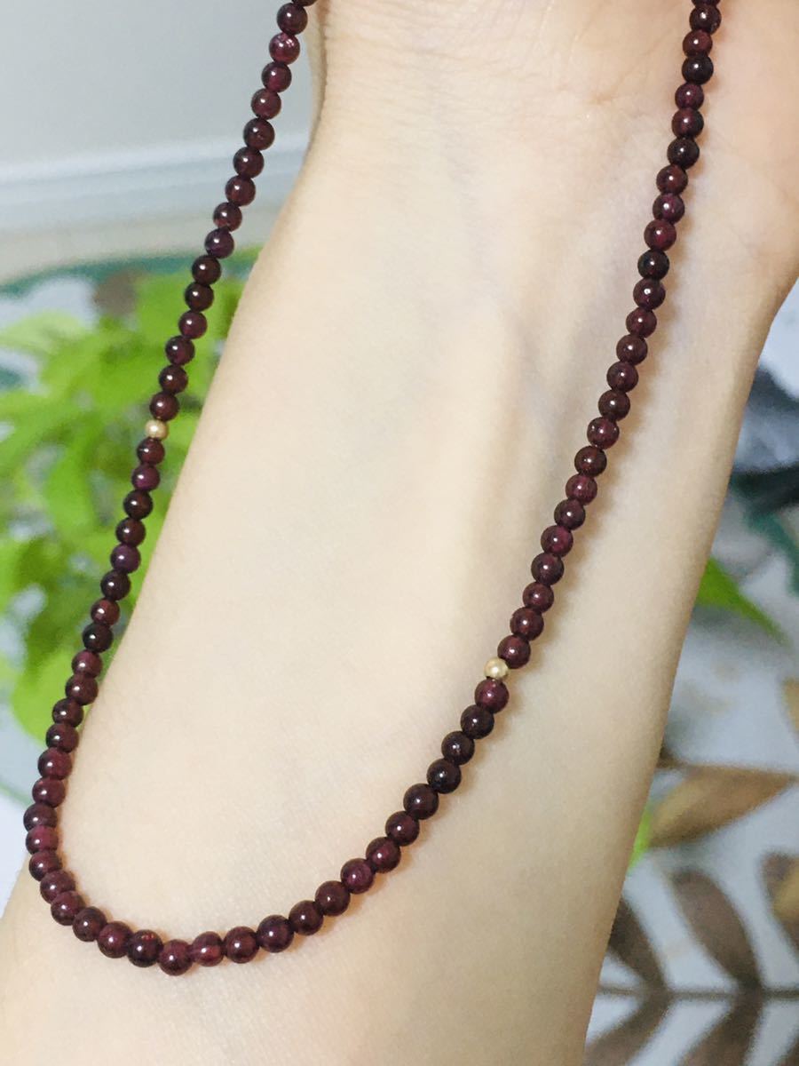 ネックレス カラーストーン ガーネット K18拍卖