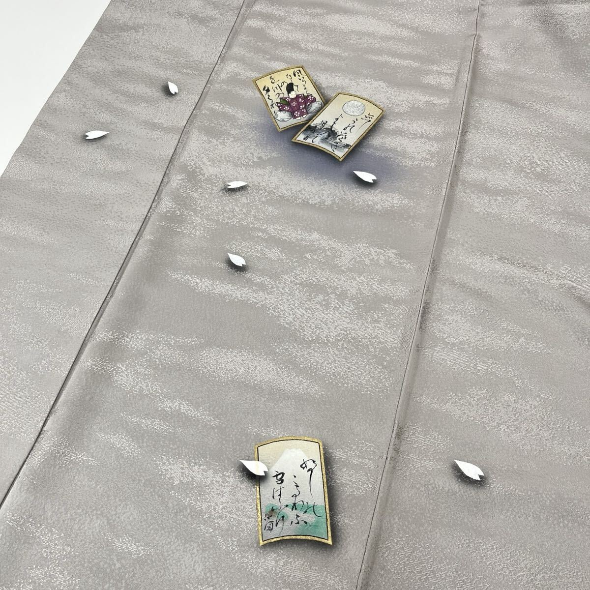 付下げ 桜の花びら 上品な染め 着物 正絹 一つ紋 F-893拍卖