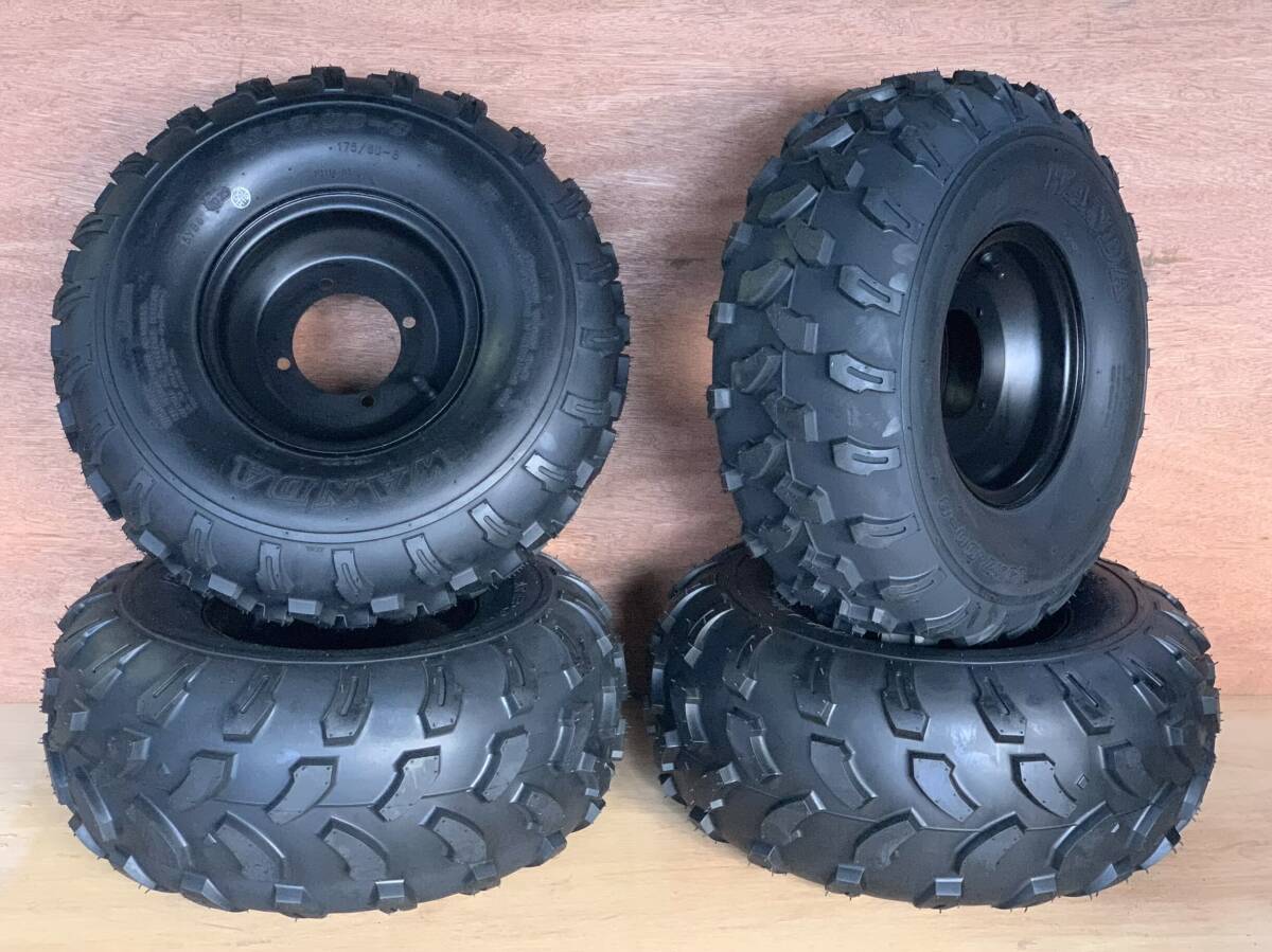 四輪 バギー用PCD110 8インチチューブレスタイヤ 前後4本セット E131s拍卖