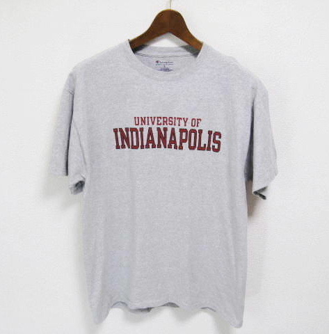 Champion チャンピオン インディアナポリス大学 Tシャツ Lサイズ 霜降りグレー アメリカ古着 拍卖