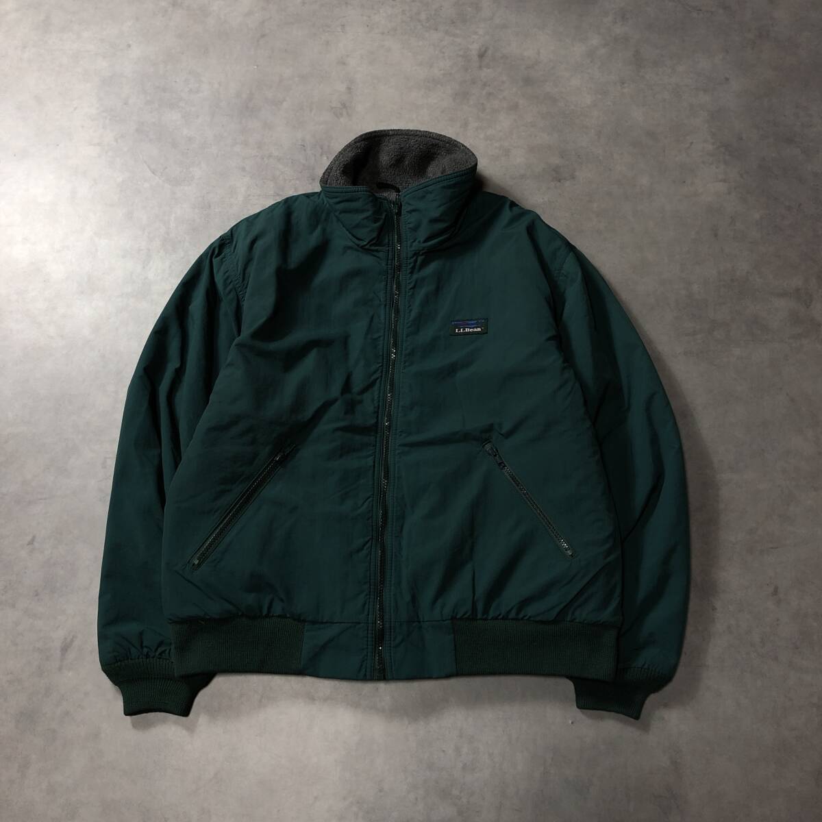 GQ3981◇L.L.Bean : 90’s warm up jacket◇L◇グリーン系 エルエルビーン ウォームアップジャケット ナイロンジャケット拍卖
