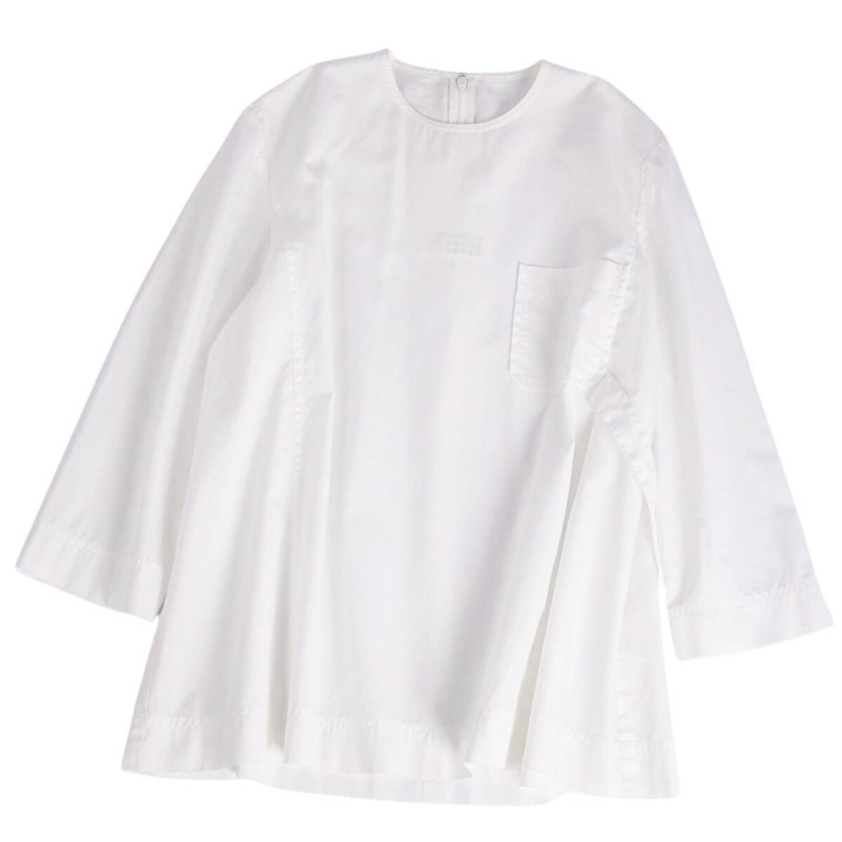 美品 メゾンマルジェラ Maison Margiela シャツ ブラウス 七分袖 プルオーバー コットン トップス レディース 40 白 ce10dr-rm10e34100拍卖