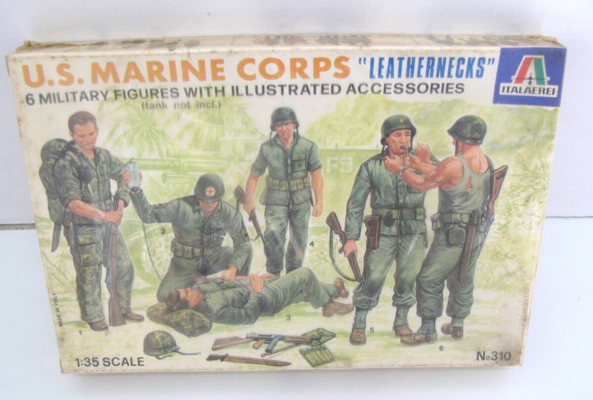 【丸-2554】ITALAEREI(イタリア製)NO.310/アメリカ海兵隊「レザーネックス」/ミリタリーフィギュア6体/未組立品1:35スケール/未開封品(TK)拍卖
