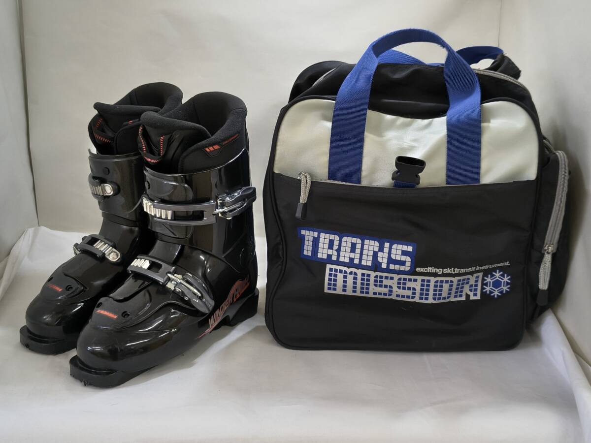 【菊水-781】KAZAMA スキーブーツ 黒 25~25.5㎝ 傷あり TRANS MISSION スキーブーツ用バックパックつき/(S)拍卖
