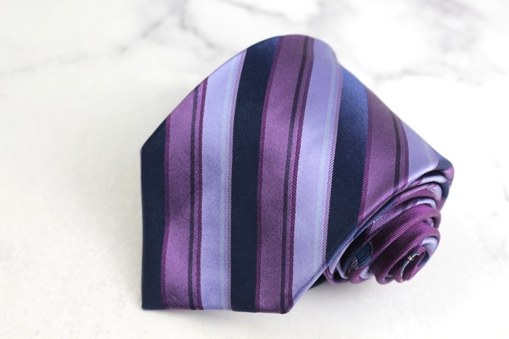 ポールスチュアート ブランドネクタイ ストライプ柄 シルク 日本製 PO メンズ パープル PAUL STUART拍卖