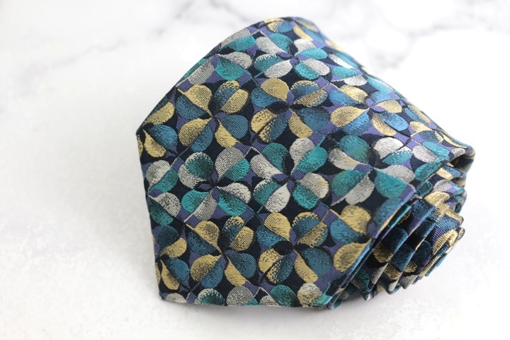 銀座田屋 オーバーテン ブランドネクタイ 総柄 花柄 格子柄 シルク 日本製 PO メンズ ネイビー GINZA TAYA OVER-TEN拍卖