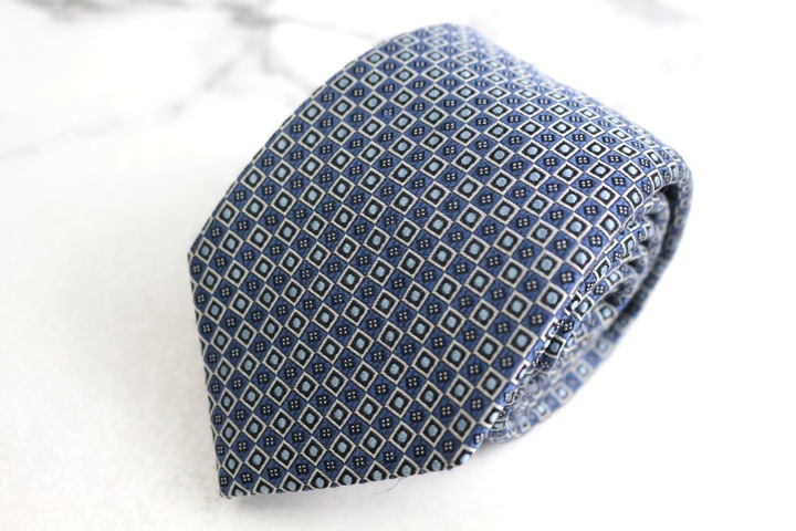 エンポリオ・アルマーニ ブランドネクタイ 格子柄 ドット 小紋柄 シルク イタリア製 PO メンズ ネイビー Emporio Armani拍卖