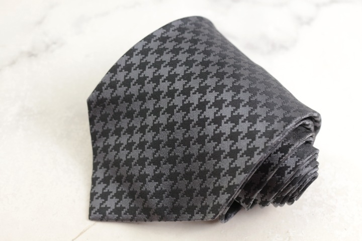 ジョルジオアルマーニ ブランドネクタイ チェック柄 千鳥格子 シルク イタリア製 PO メンズ ブラック GIORGIO ARMANI拍卖