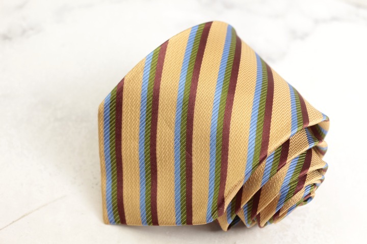 ポールスチュアート ブランドネクタイ ストライプ柄 シルク 日本製 PO メンズ ブラウン PAUL STUART拍卖