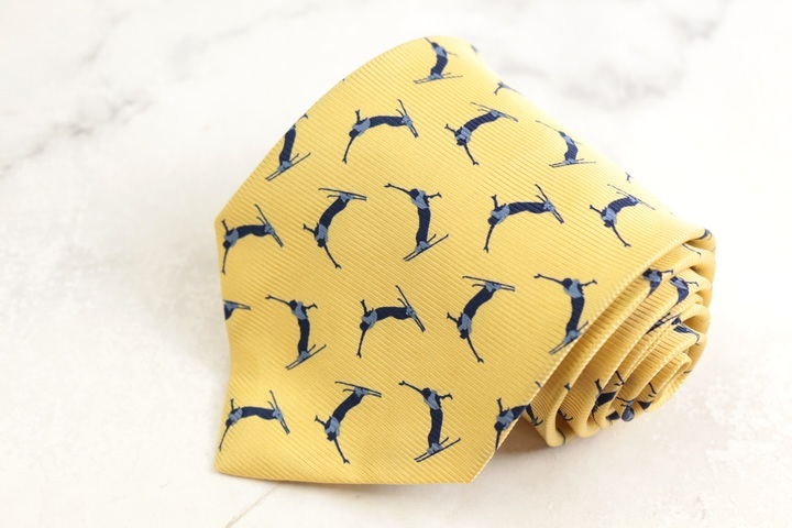 オリンピック ブランドネクタイ 冬季 1998年 長野 五輪 スキー場 シルク PO メンズ ベージュ Olympic拍卖