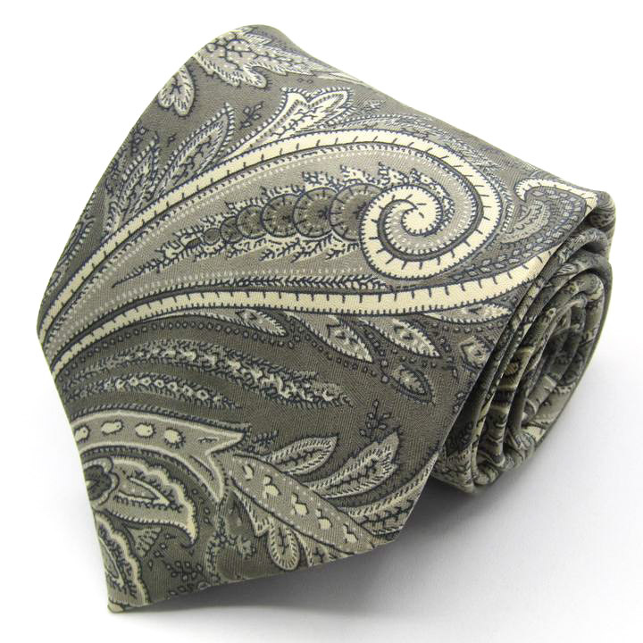 ジェイプレス ブランド ネクタイ ペイズリー柄 総柄 シルク PO メンズ カーキ J.PRESS拍卖