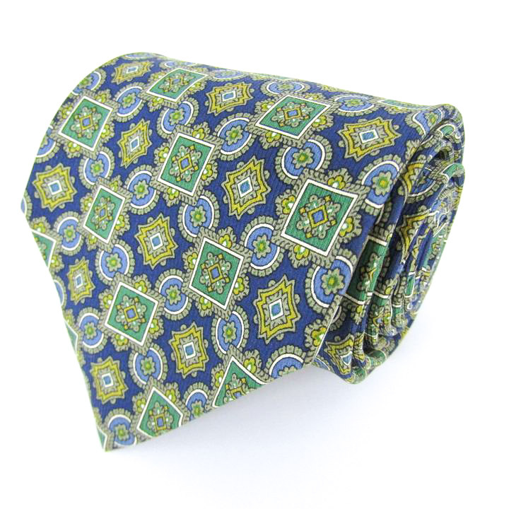 クリスチャンディオール ブランドネクタイ 総柄 ドット 小紋柄 花柄 シルク イタリア製 PO メンズ ネイビー Christian Dior拍卖