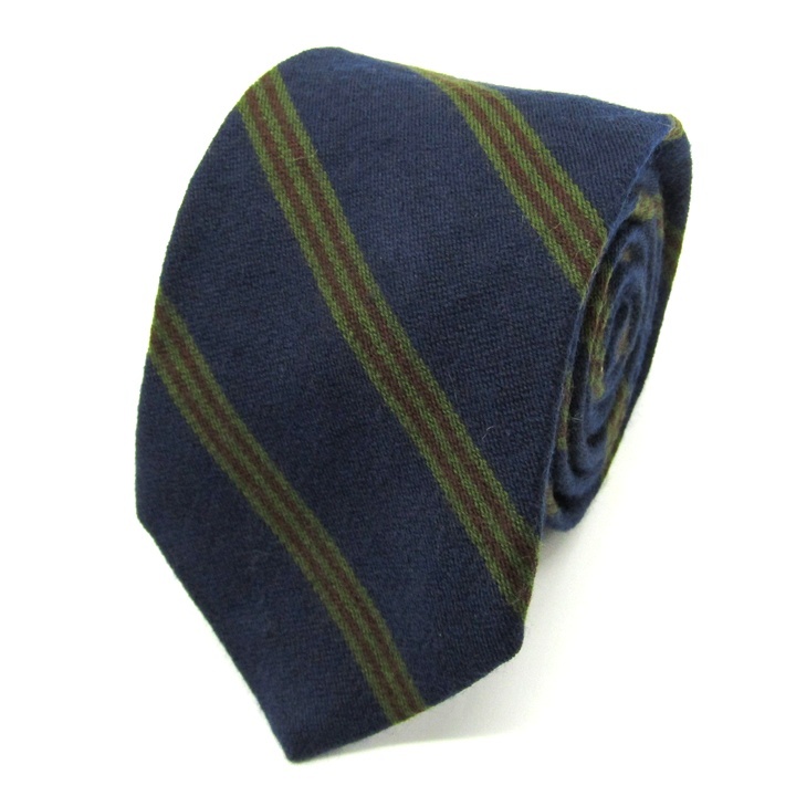 ブルックスブラザーズ ブランド ネクタイ ストライプ柄 ウール シルク USA製 PO メンズ ネイビー Brooks Brothers拍卖