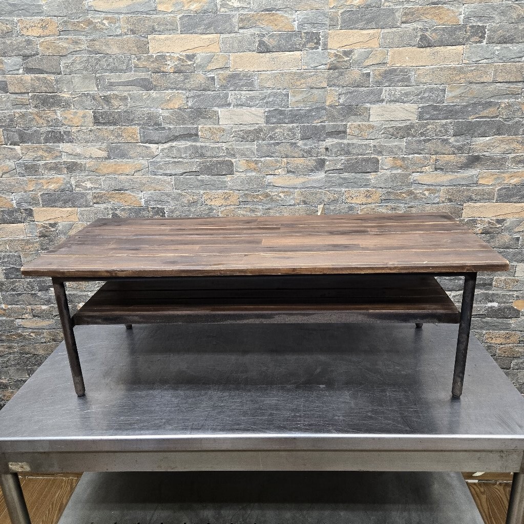 ◆◇4k025 木製テーブル 幅100cm 奥行42cm 高さ34cm ローテーブル 天然木 アカシア材 シャビー◇◆拍卖