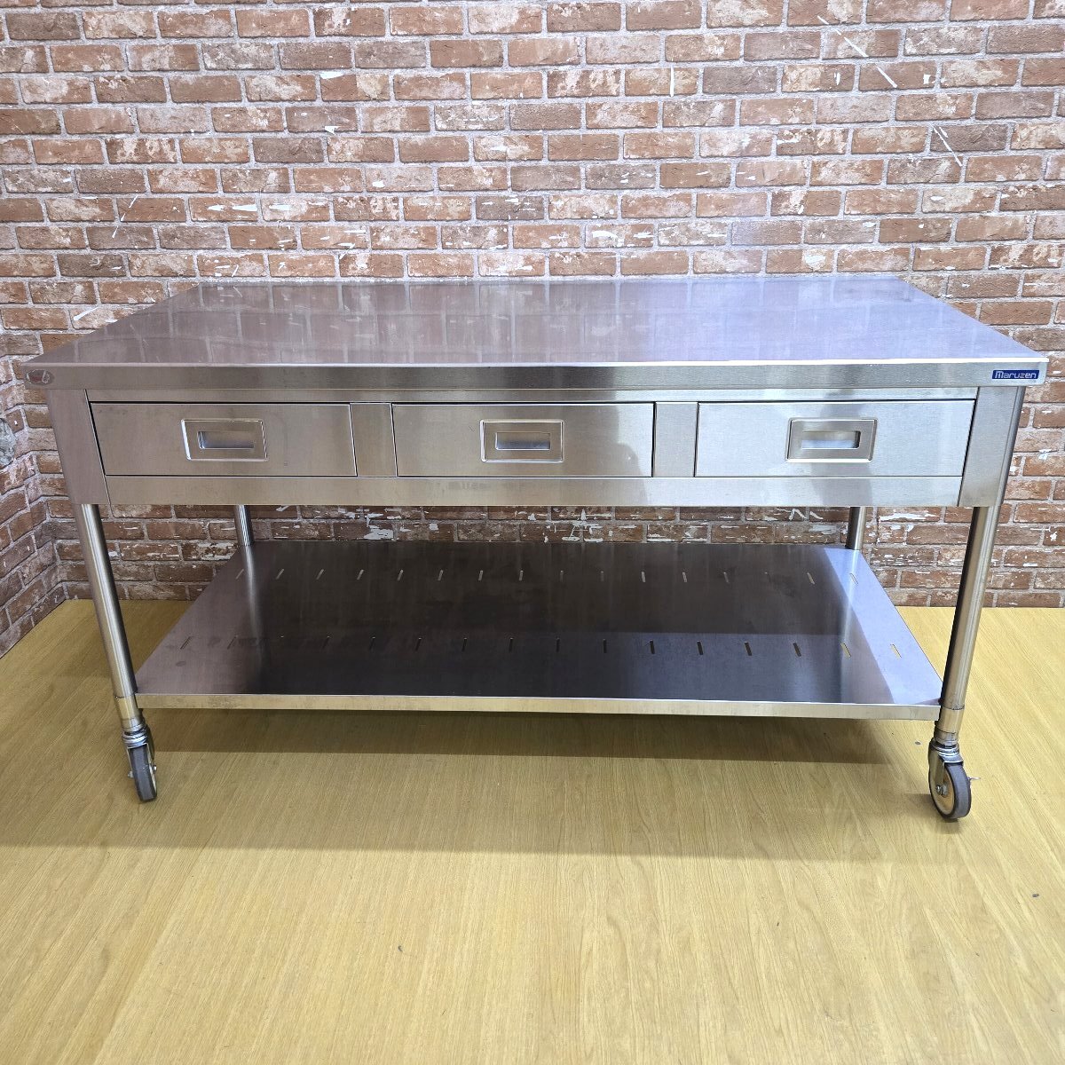 ★☆*25R169 MARUZEN マルゼン ステンレス 引出付 調理台 W1500×D750×H800 業務用 作業台 ワークテーブル 厨房☆★拍卖