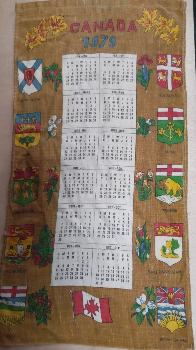 カナダ カレンダー 1979年 古布 壁飾り ヴィンテージ拍卖