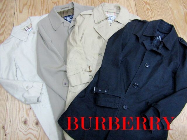 ジャンク品★バーバリー BURBERRY★メンズ レディース ステンカラー トレンチ コート 4点セット★R71102042C拍卖