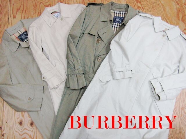 ジャンク品★バーバリー BURBERRY★メンズ レディース ステンカラー トレンチ コート 4点セット★R71102041C拍卖