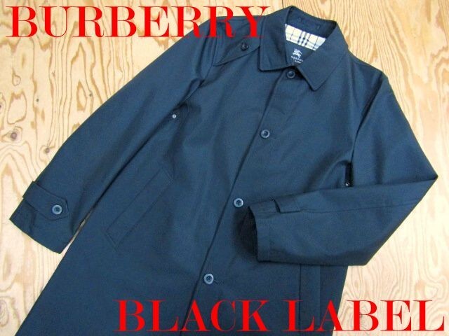 ★バーバリーブラックレーベル Burberry★メンズ ステンカラーコート 裏ノバチェック ブラック★R71102058A拍卖
