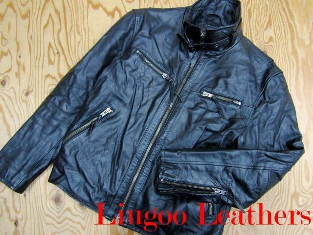 ★リューグーレザー Liugoo Leather★馬革ホースハイド レザーシングルライダースジャケット★R71102042A拍卖