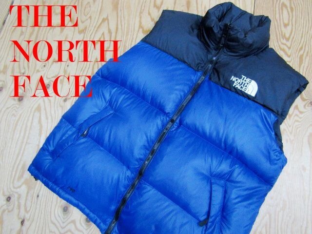 ★ノースフェイス NORTHFACE★ヌプシダウンベスト ブルー×ブラック メンズ 700FP★R71102021C拍卖