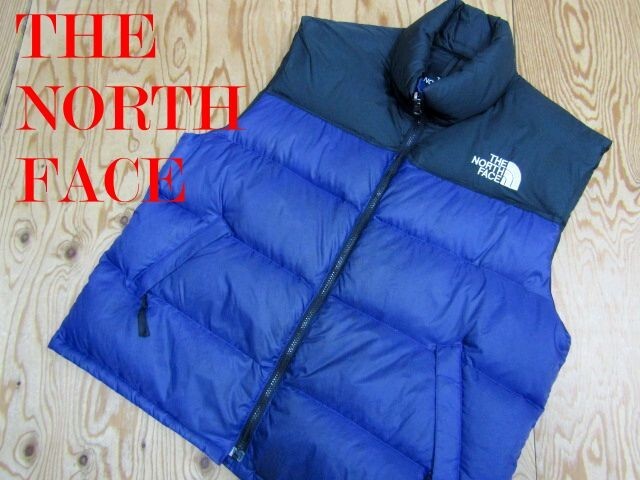★ノースフェイス NORTHFACE★ダウンベスト ブルー×ブラック メンズ★R71102009C拍卖