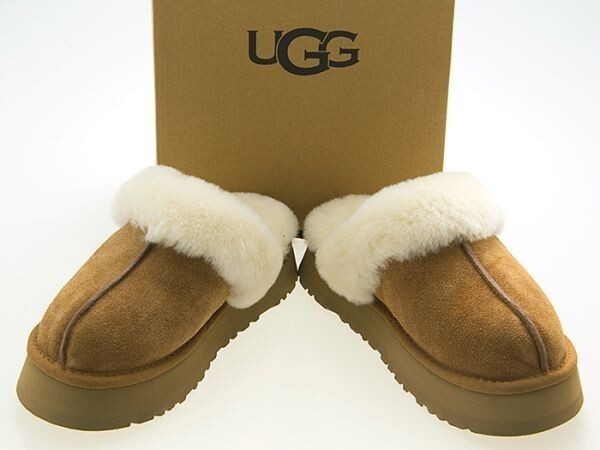 新品/UGG/アグ/WMNS DISQUETTE/ウィメンズ ディスケット/スリッポン/スリッパ/サンダル/厚底/CHESTNUT/チェストナット/1122550-che/25.0cm拍卖