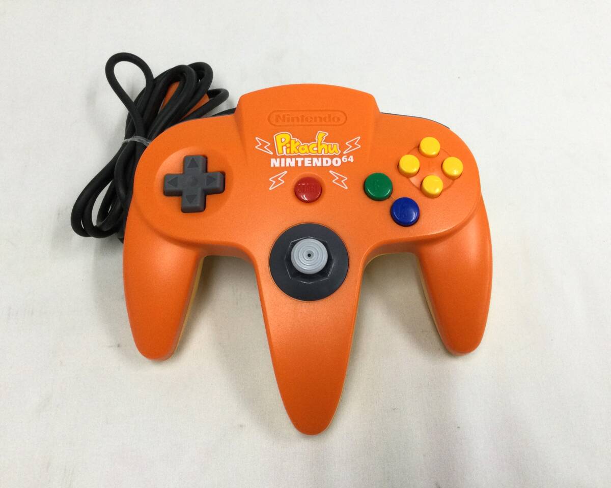 【GM7568/60/0】動作確認済(クリーニング済)★Nintendo64 コントローラー ピカチュウモデル (オレンジ&イエロー)★ポケモン/ニンテンドー/拍卖