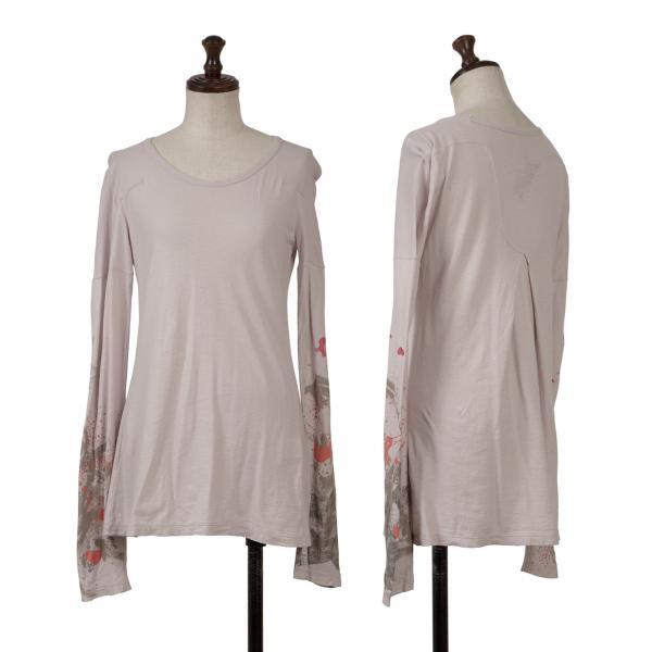 ルジャンドゥ マリテフランソワジルボー コットンプリントスリーブカットソー 薄紫S 【レディース】拍卖