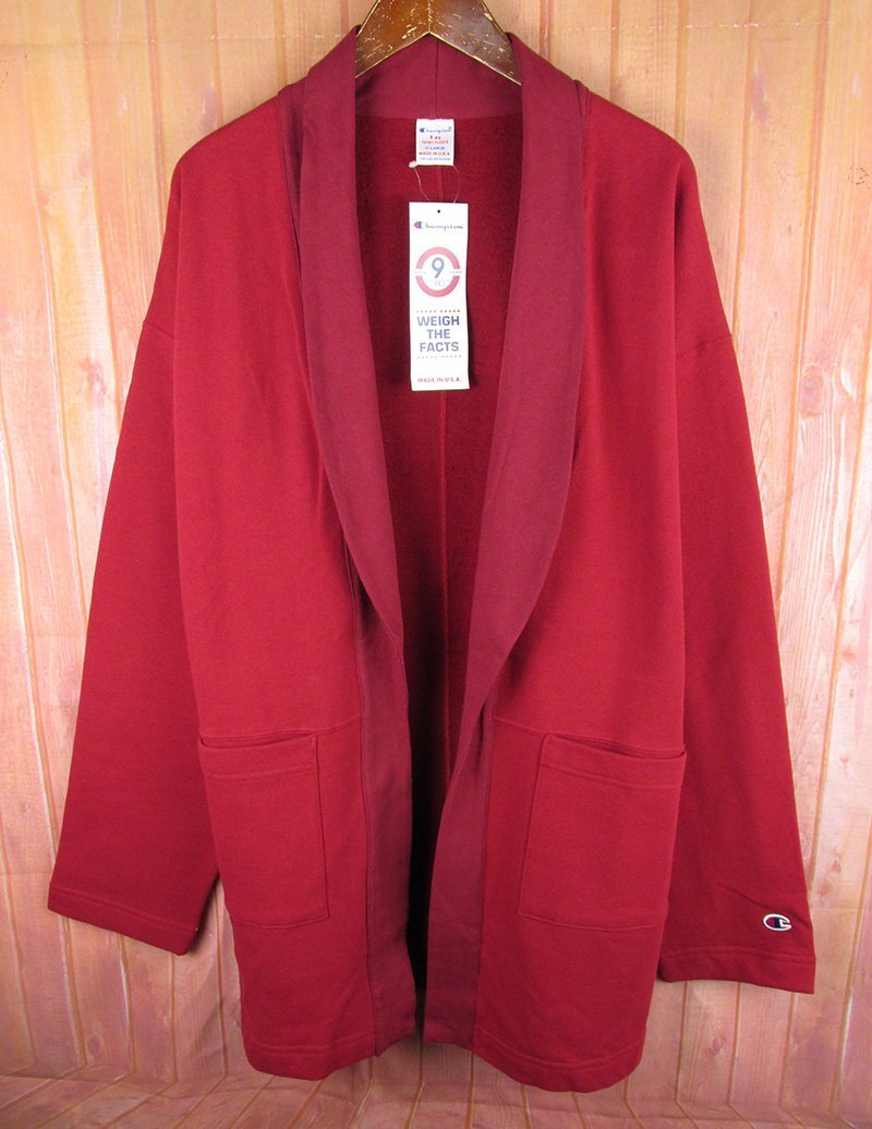 AJ27919 Champion チャンピオン C5-U002 ショールカラー スウェット ガウン USA製 マルーン X-LARGE 未使用拍卖