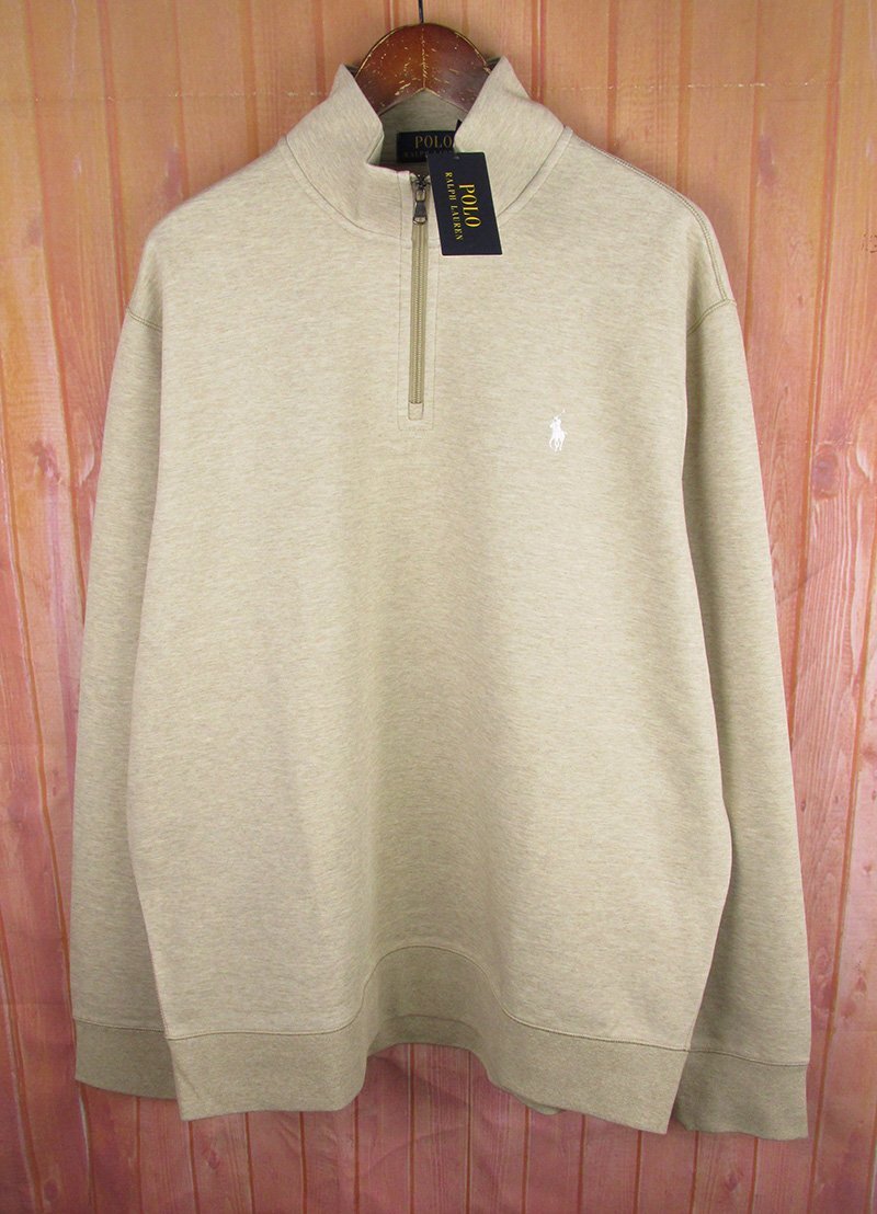 AW9227 POLO RALPH LAUREN ポロ ラルフローレン ハーフジップ スウェット オートミール系 XL 未使用拍卖