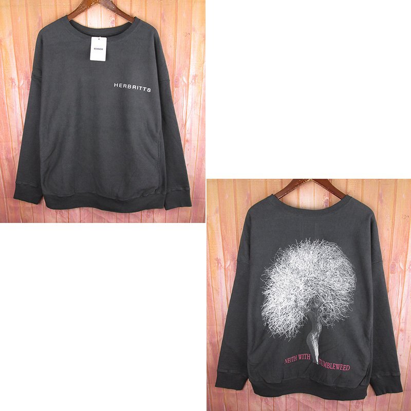 AW9279 BOWWOW バウワウ BW232-NTSS ネイス ウィズ タンブルウィード スウェット ビンテージ加工 ブラック エイジング XL 未使用拍卖