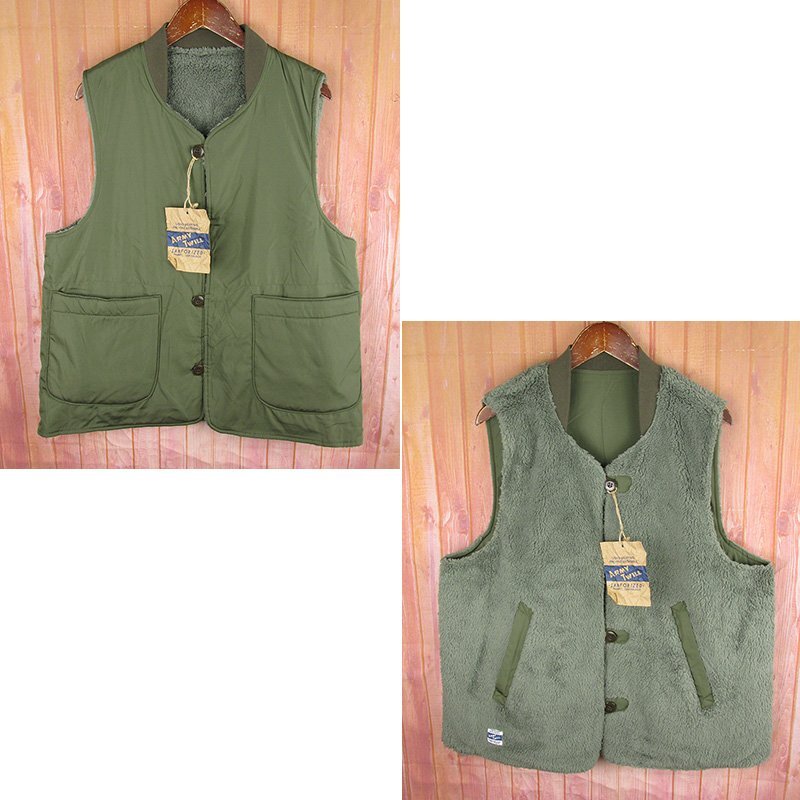 AJ28074 ARMY TWILL×Sonny Label アーミーツイル×サニーレーベル Reversible Vest リバーシブル ベスト カーキ M 未使用拍卖