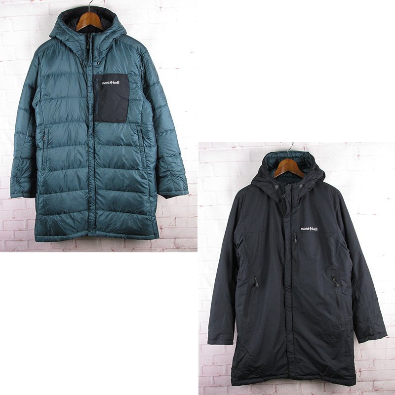 WJ28094 mont-bell モンベル 1101546 コロラドコート ダウンコート リバーシブル グリーン系×ブラック系 S 美品拍卖