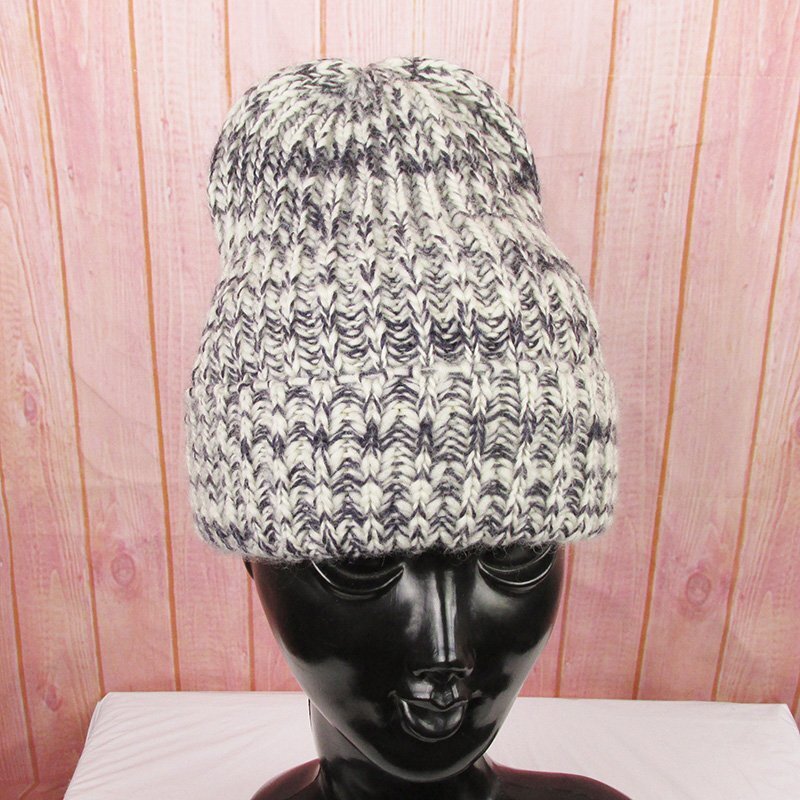 FO18558 BEAMS ビームス ウール ニットキャップ 帽子 ホワイト系/ネイビー系 美品(クリックポスト可)拍卖