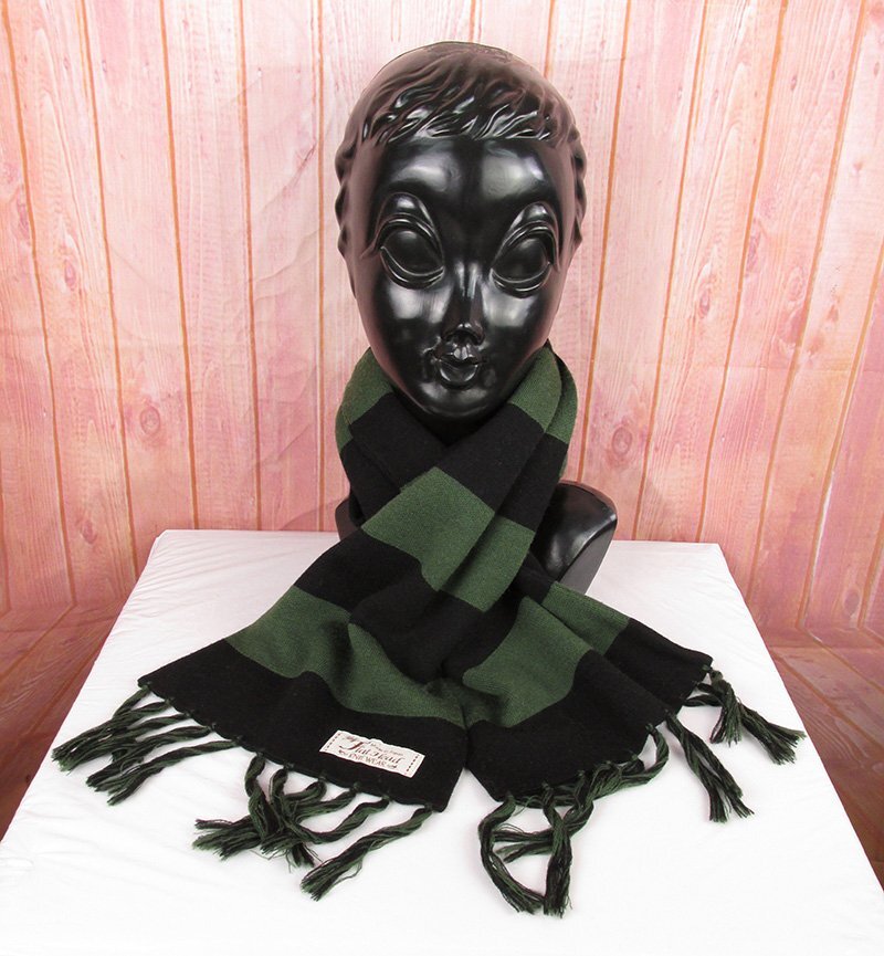 FO18561 THE FLAT HEAD フラットヘッド ボーダー マフラー MUF-05 グリーン/ブラック拍卖